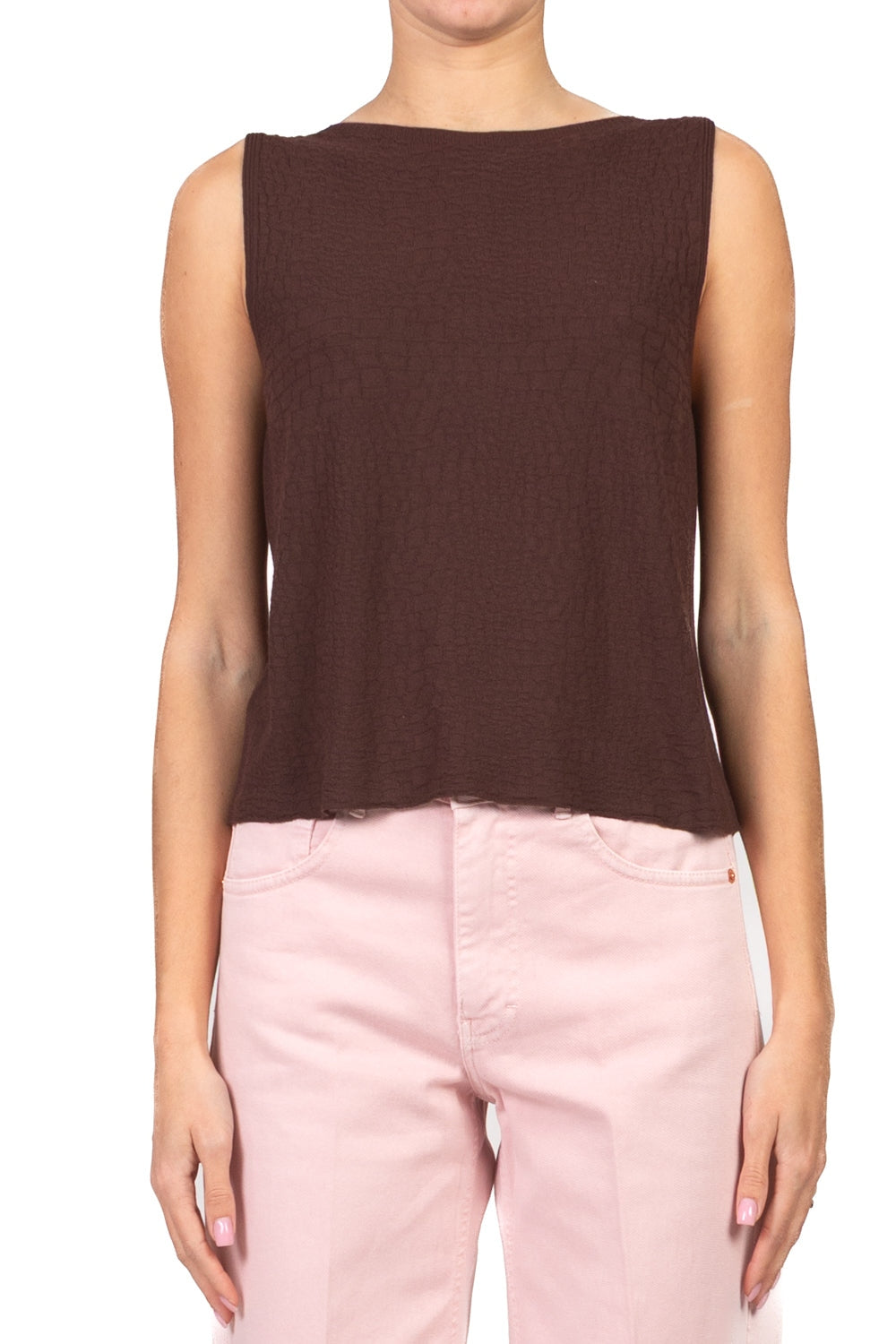 Kontatto Gilet con Trama Coccodrillo