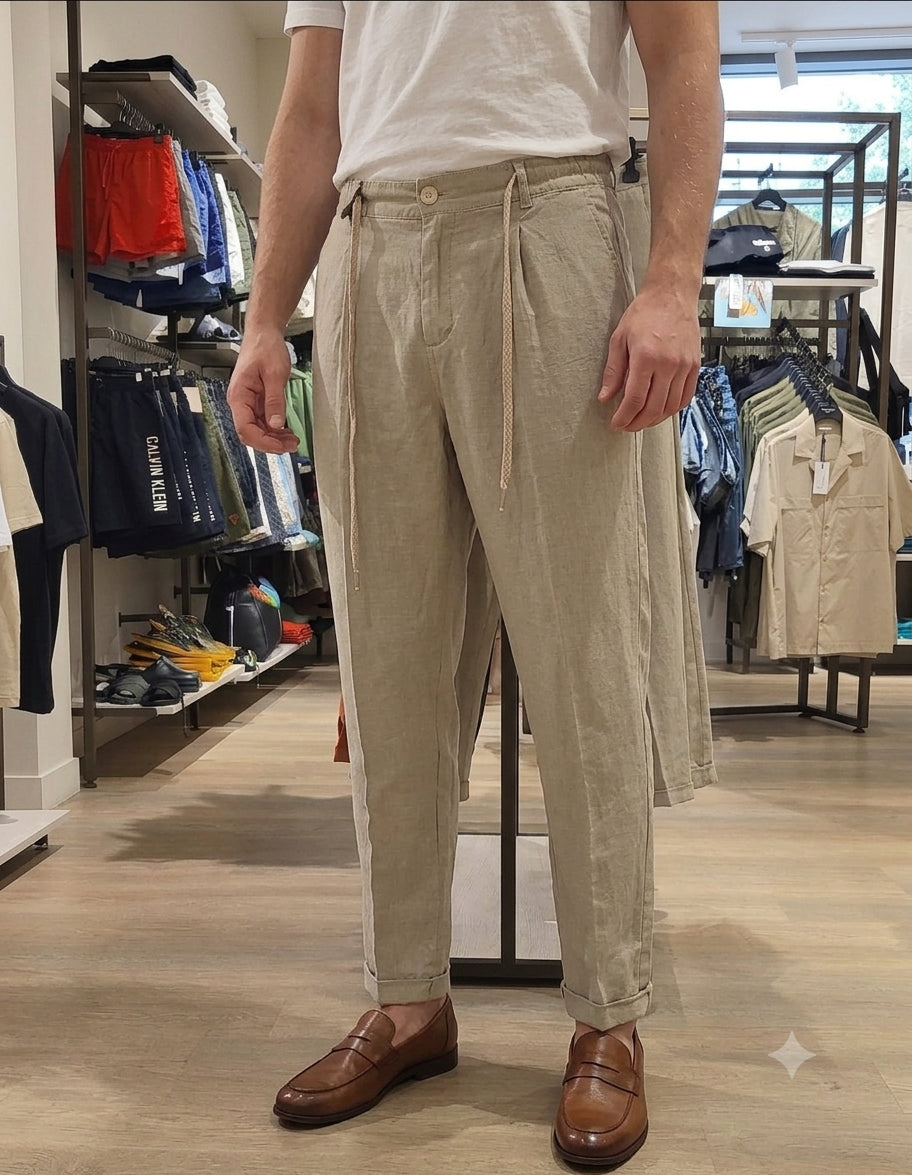 JAHVE' Pantalone in Lino Comfort Fit