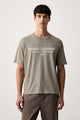 Armani Exchange T-shirt in Jersey di Cotone Tinto Capo con Stampa Logo