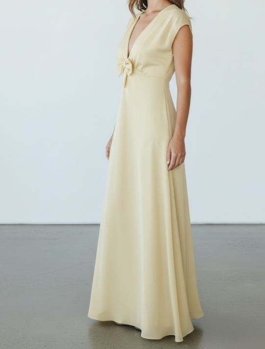 Vicolo Abito Lungo con Fiocco al Seno