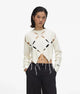Karll Lagerfeld Jeans Maglia con Motivo Argyle e Cut‑Out