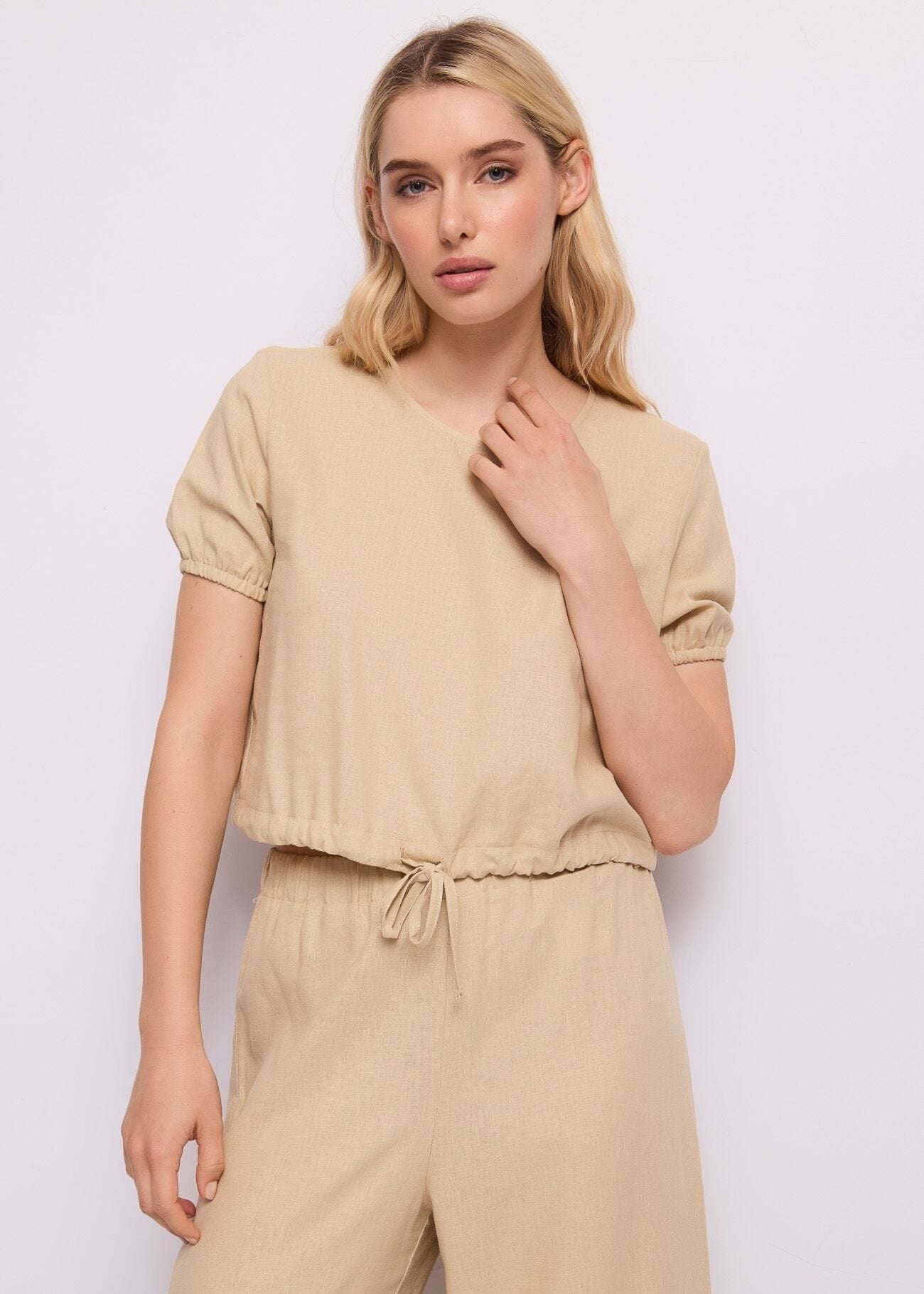 Gaudi Jeans T-shirt Beige con Maniche Corte Beige
