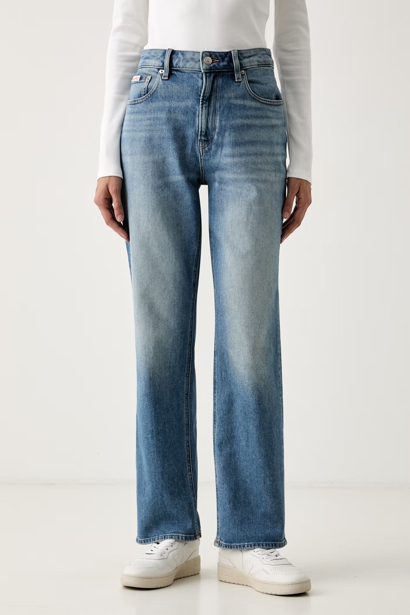 Calvin Klein Jeans Taglio Straight Fit a Vita Alta Denim