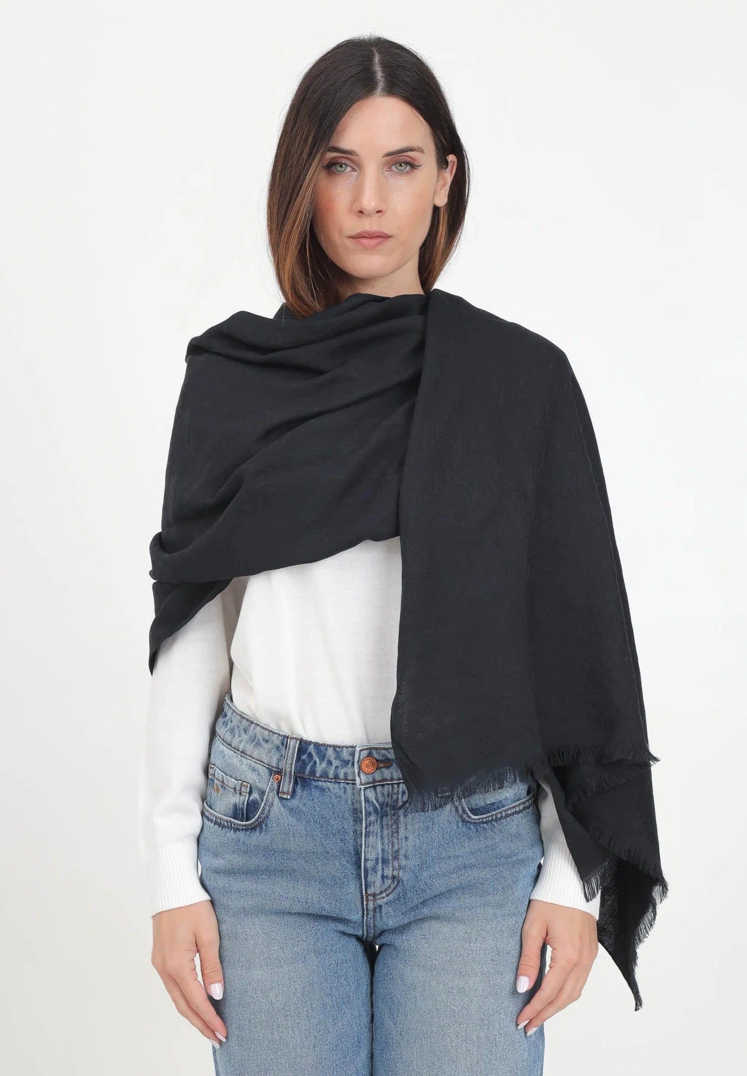 Armani Echange Sciarpa Taglio vivo con Logo