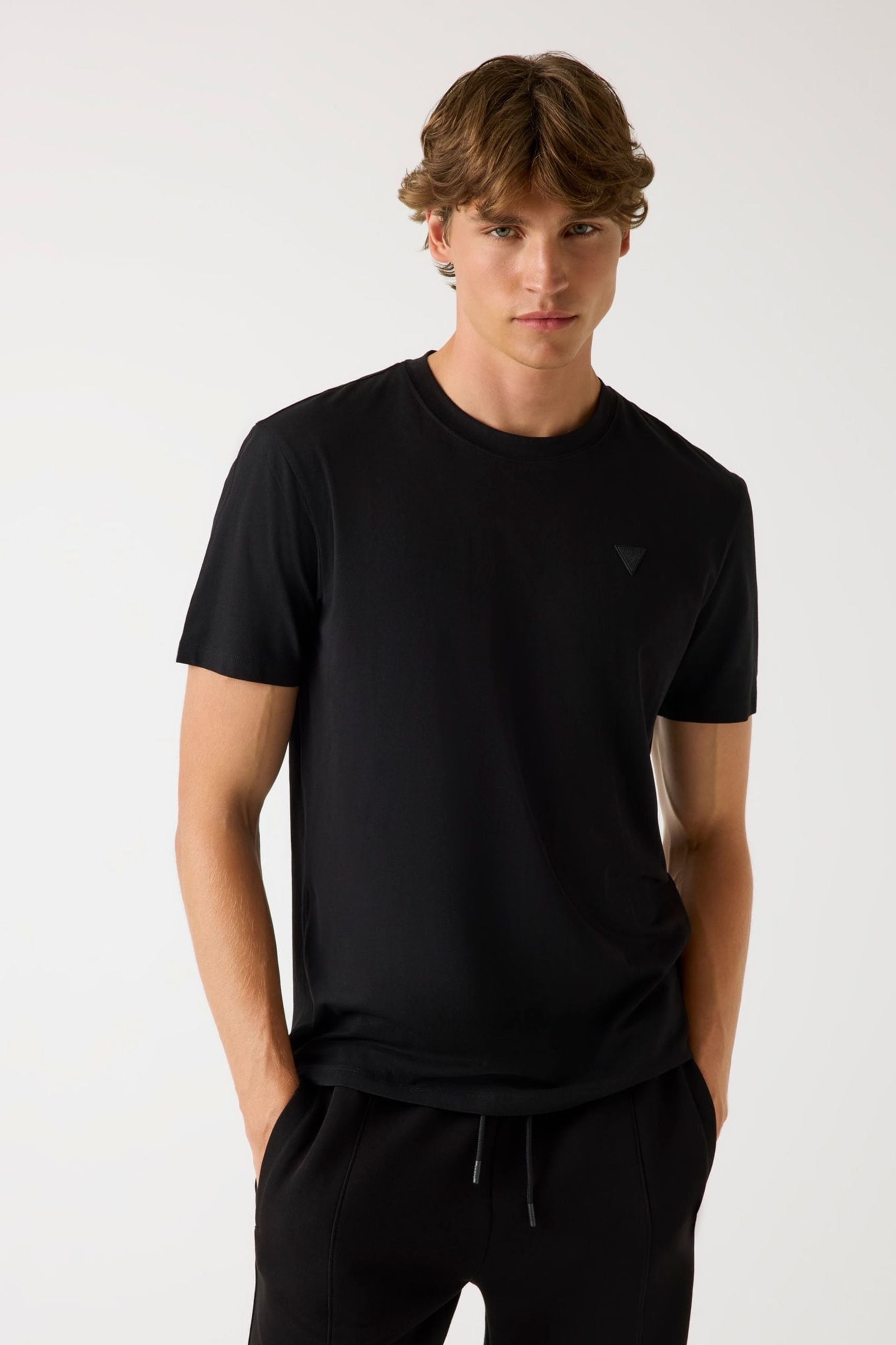 Guess T-shirt con Logo Laterale Nero