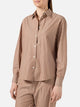 Mc2 Saint Barth Camicia Meredith in Cotone a 
RIghe Marrone con Ricamo Saint Barth