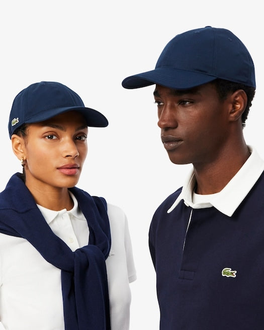 LACOSTE Cappello con Visiera in Twill di Cotone con Logo