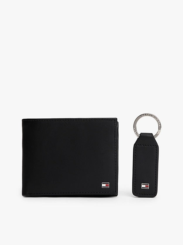 Tommy Hilfiger Set Regalo Portafogli e Portachiavi in Pelle Nero