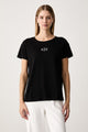 Armani Exchange T-shirt Girocollo Slim con Logo sul Petto Nero