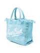 MC2 SAINT BARTH Borsa Vanity Regular Azzurra in Canvas con Frange