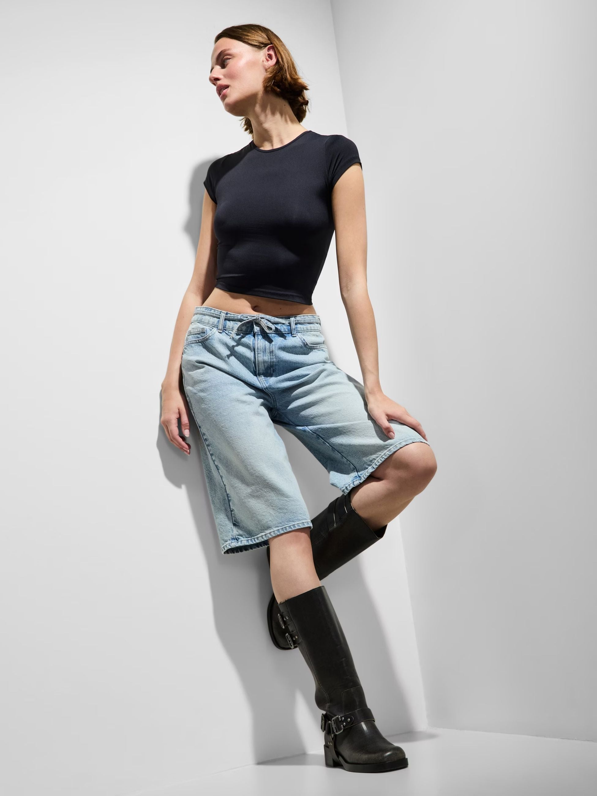 Pieces Bermuda in Jeans Pcselma Mw  Blù