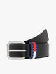 Tommy Hilfiger Jeans Cintura Ryan in Pelle con Logo e Distintivo Nero 
Nero