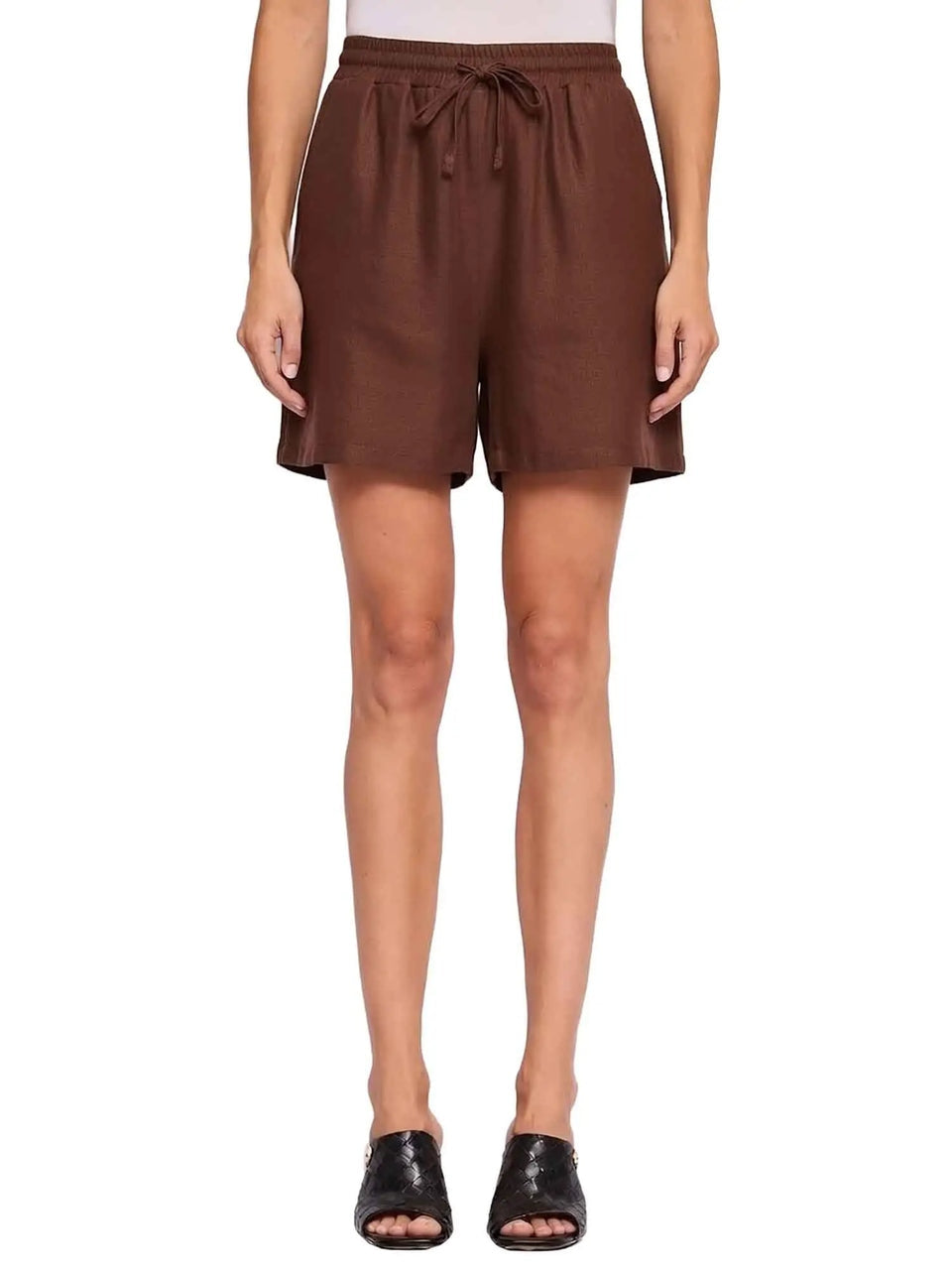 Gaudi Jeans Shorts dal Fit Morbido con Pratiche Tasche Laterali Marrone
