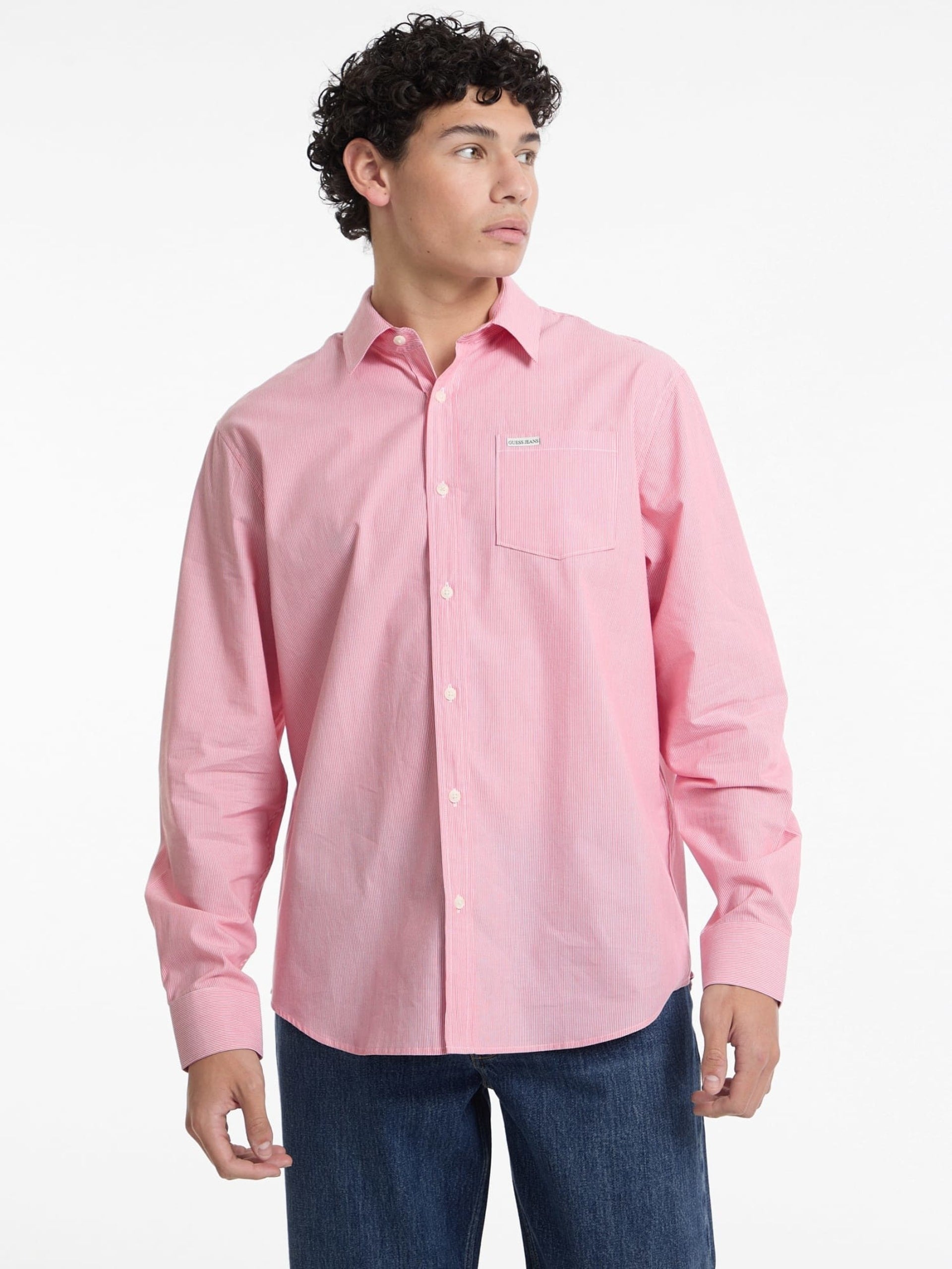 Guess Camicia con Tasca a Righe