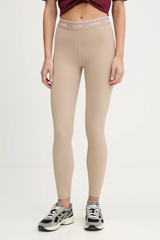 Guess Active Leggings Alba con Elastico Logato Beige