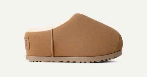 Ugg Ciabatta Pumped in Vera Pelle Scamosciata Marrone