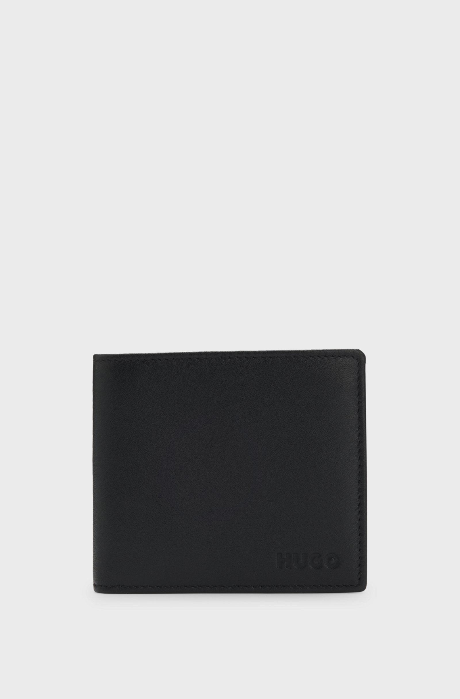 Hugo Boss Portafogli Pieghevole in Pelle Martellata con Logo Goffrato
Nero