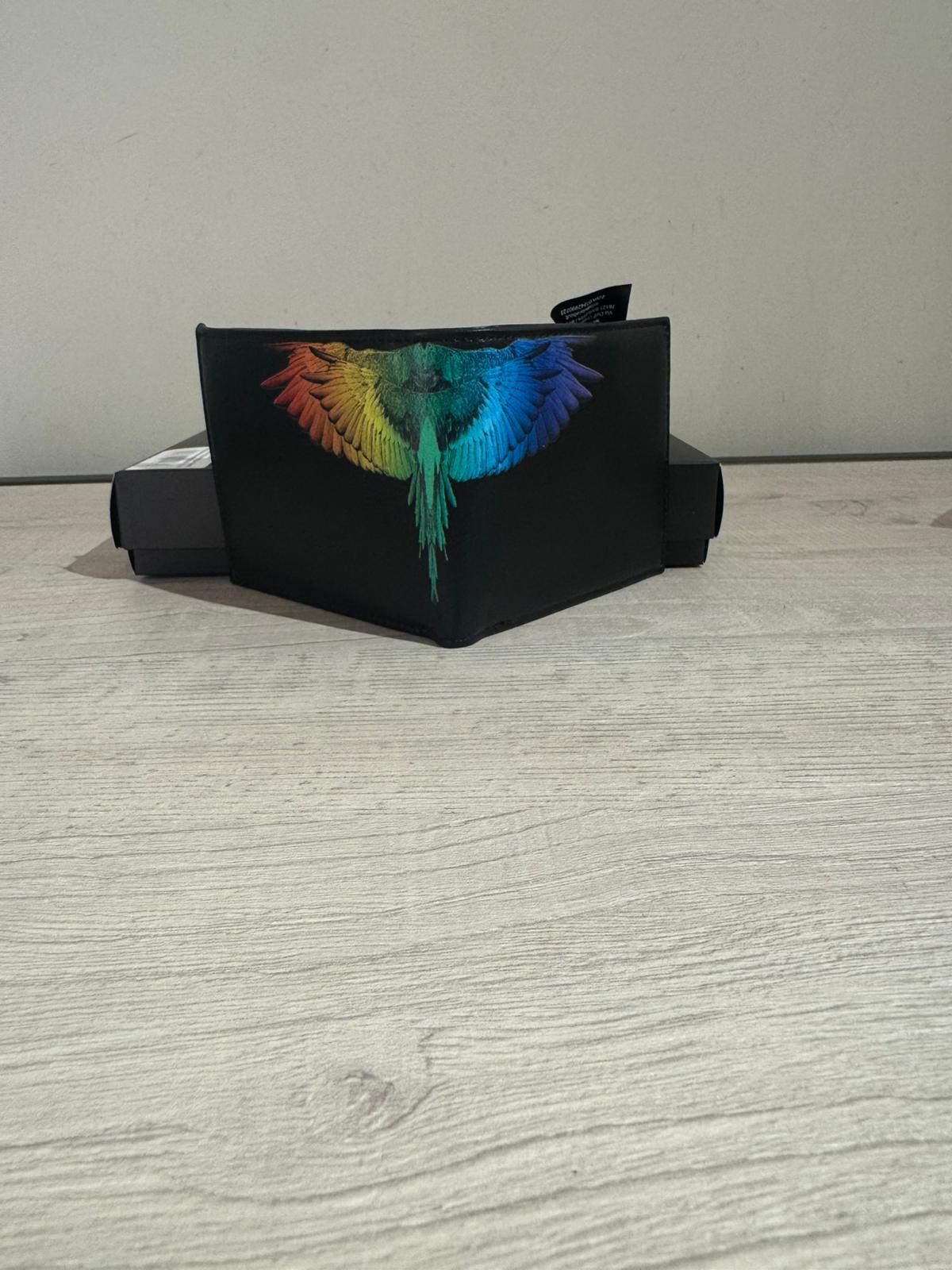 Marcelo Burlon Portafoglio County of Milan con Stampa "Wings" Nero/Multicolore