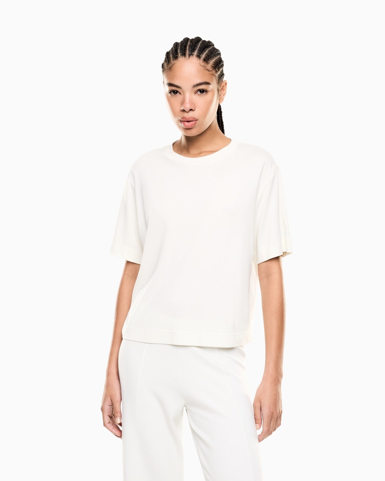 Armani EA7 T-shirt  Precious in Misto Viscosa
Bianco