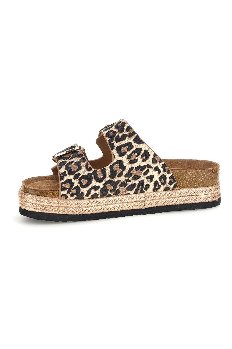 Superga Ciabatta Ciabatte Beige Oro con Doppia Fibbia