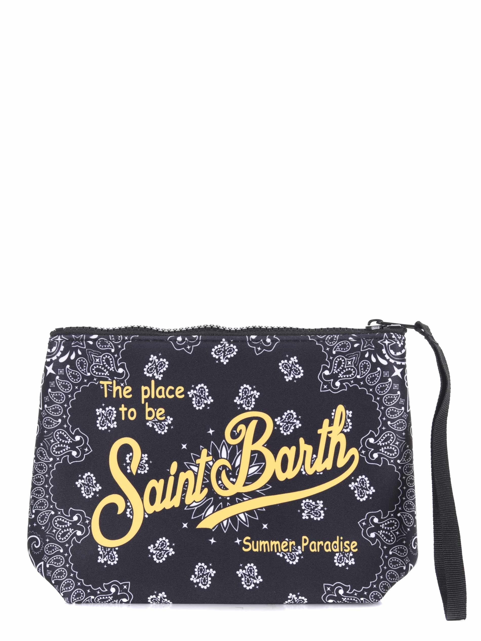Saint Barth Pochette Aline  Bandanna Round 18" Blù