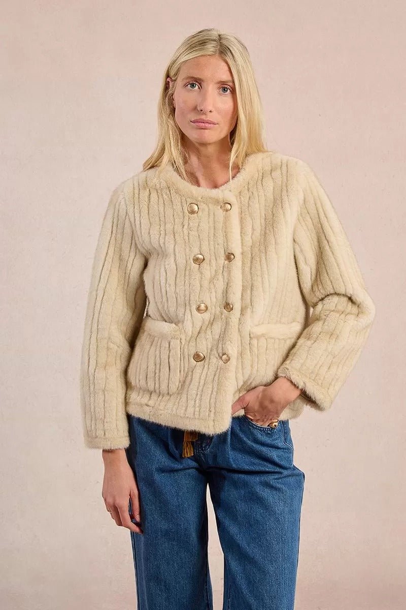 Molly Bracken Giacca da Ufficiale Effetto Pelliccia
Beige