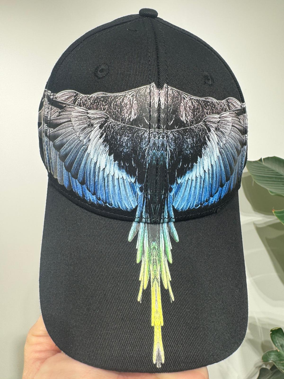 Marcelo Burlon Cappello Baseball con Stampa Nero Blù