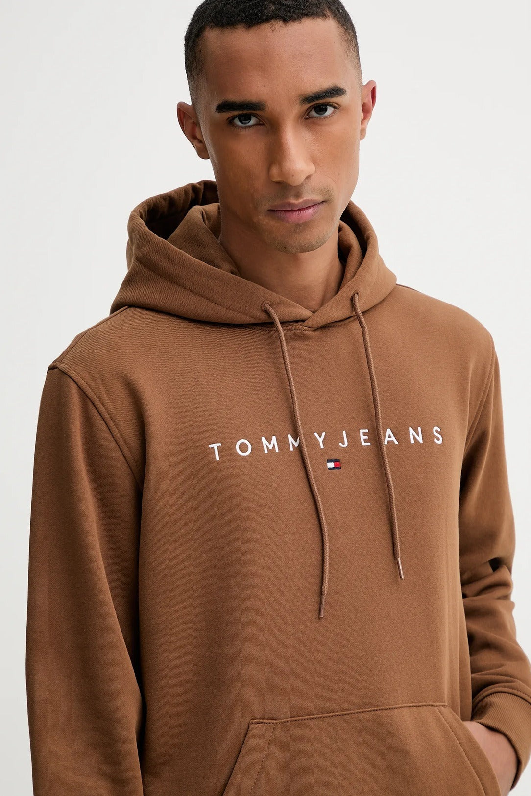 Tommy Hilfiger Felpa con Cappuccio e Logo Lineare Ricamato