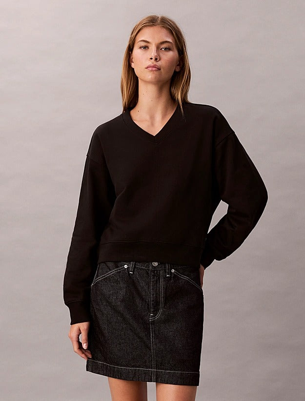 Calvin Klein Jeans Felpa in Spugna Taglio Relaxed
Nero