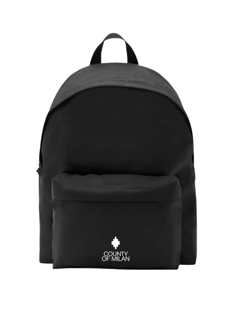 Marcelo Burlon Zaino County of Milan con Logo Minimal Nero Bianco