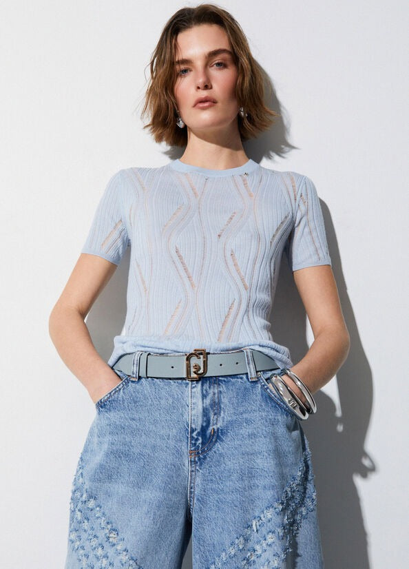 Liu Jo con Logo in Metallo Dorato