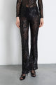 Gaelle Paris Leggings a Trombetta In Tulle Lavorato Nero