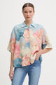 Gaudi Jeans Camicia Boxy in Tessuto Leggero con Macro Stampa Floreale