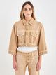 Vicolo Vicolo Giubbino in Denim Crop Yoanna 
Beige