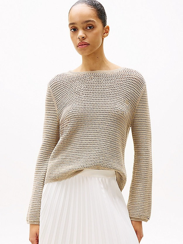 Tommy Hilfiger Pullover All'Uncinetto con Motivo Pointelle