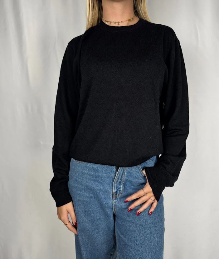 Vicolo Maglia Girocollo Manica Lunga in Lana