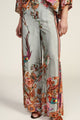 Dixie Pantaloni Palazzo con Motivi Floreali e Artistici