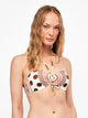 Gisela Top Bikini  Bandeau con Stampa Monogramma Bianco Marrone