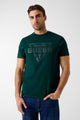 Guess T-shirt con Logo Triangolare Verde