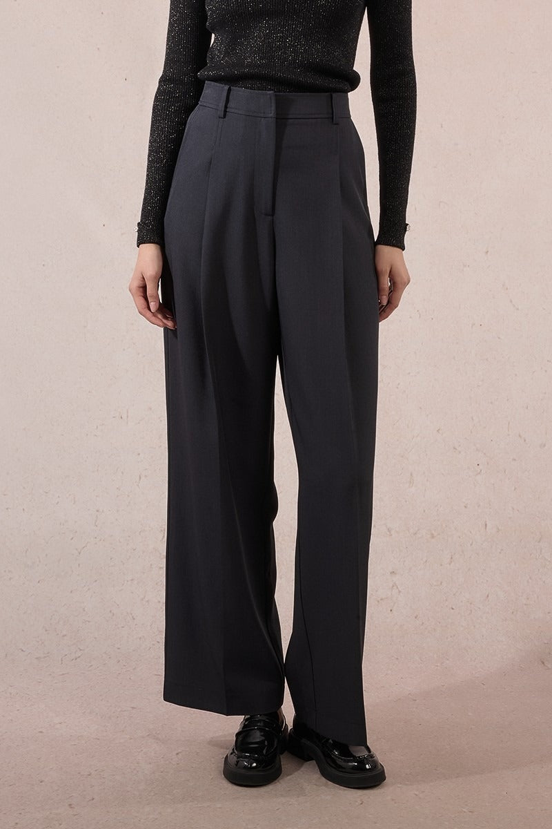 Molly Bracken Pantaloni Larghi con Pinces Grigio