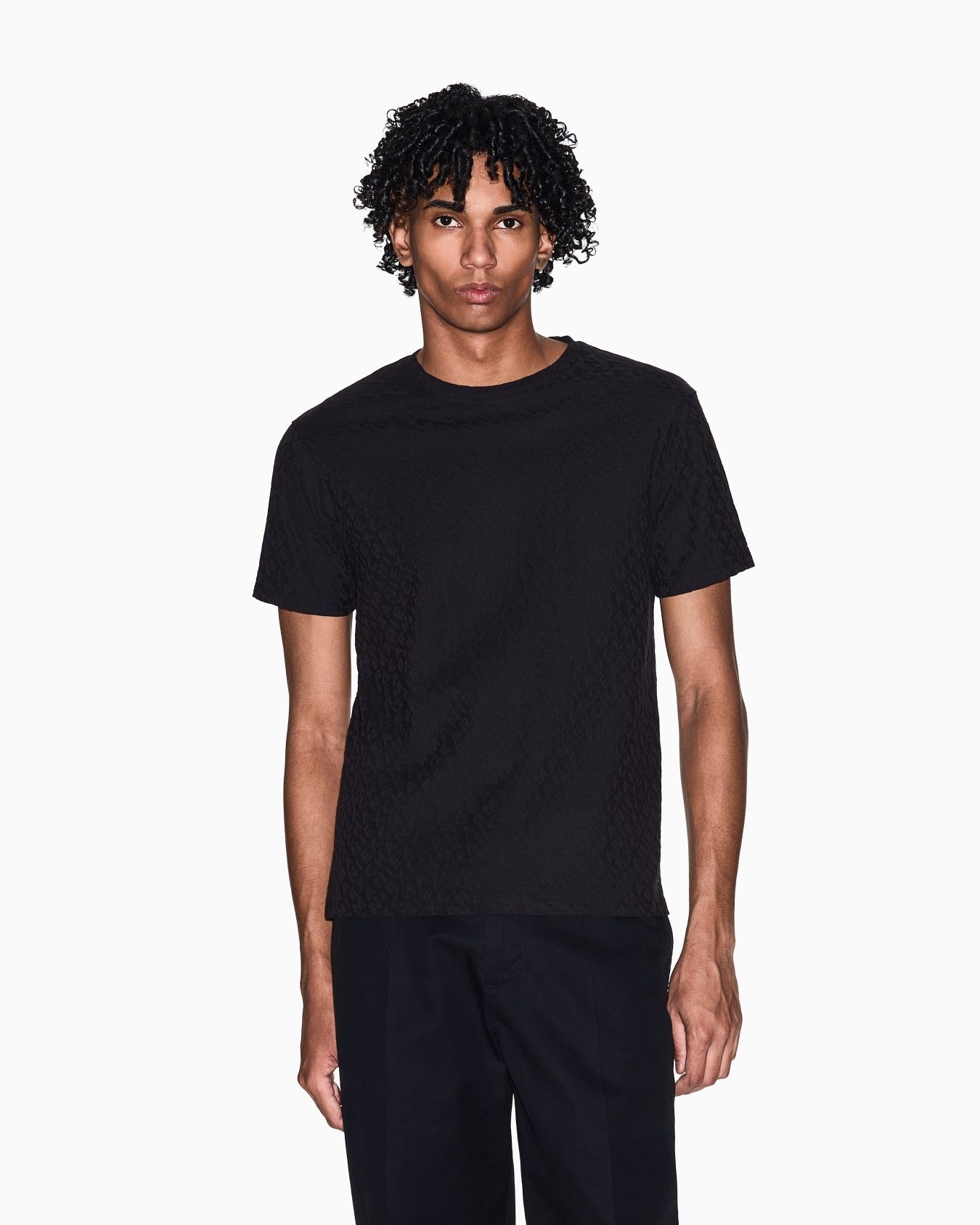 Armani Exchange T-shirt Slim Fit in Jersey Jacquard Mercerizzato