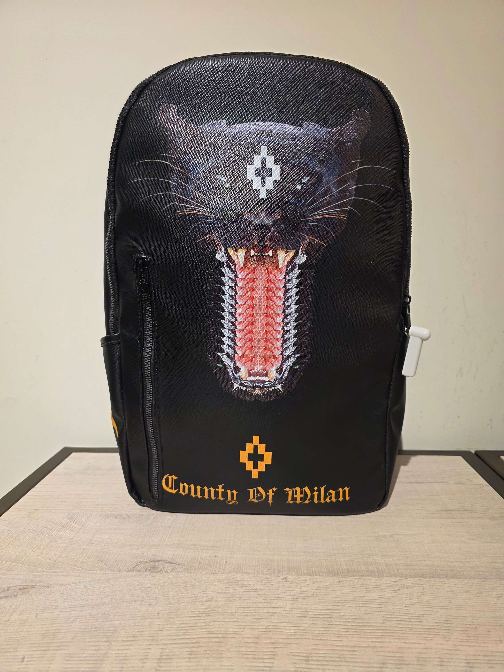 Marcelo Burlon Zaino in Saffiano  Nero