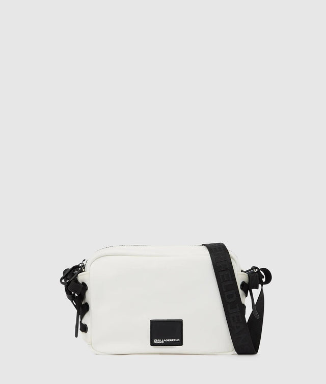 Karl Lagerfeld Jeans Borsa Camera Bag con Stringhe in Nylon
Bianco