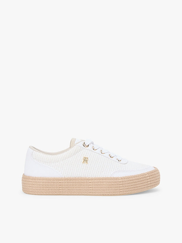 Tommy Hilfiger Sneakers in Tela con Suola in Corda
Bianco
