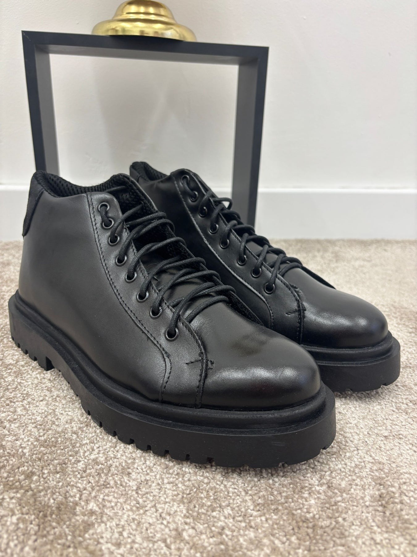 OVER/D Polacchina in Vera Pelle Nero