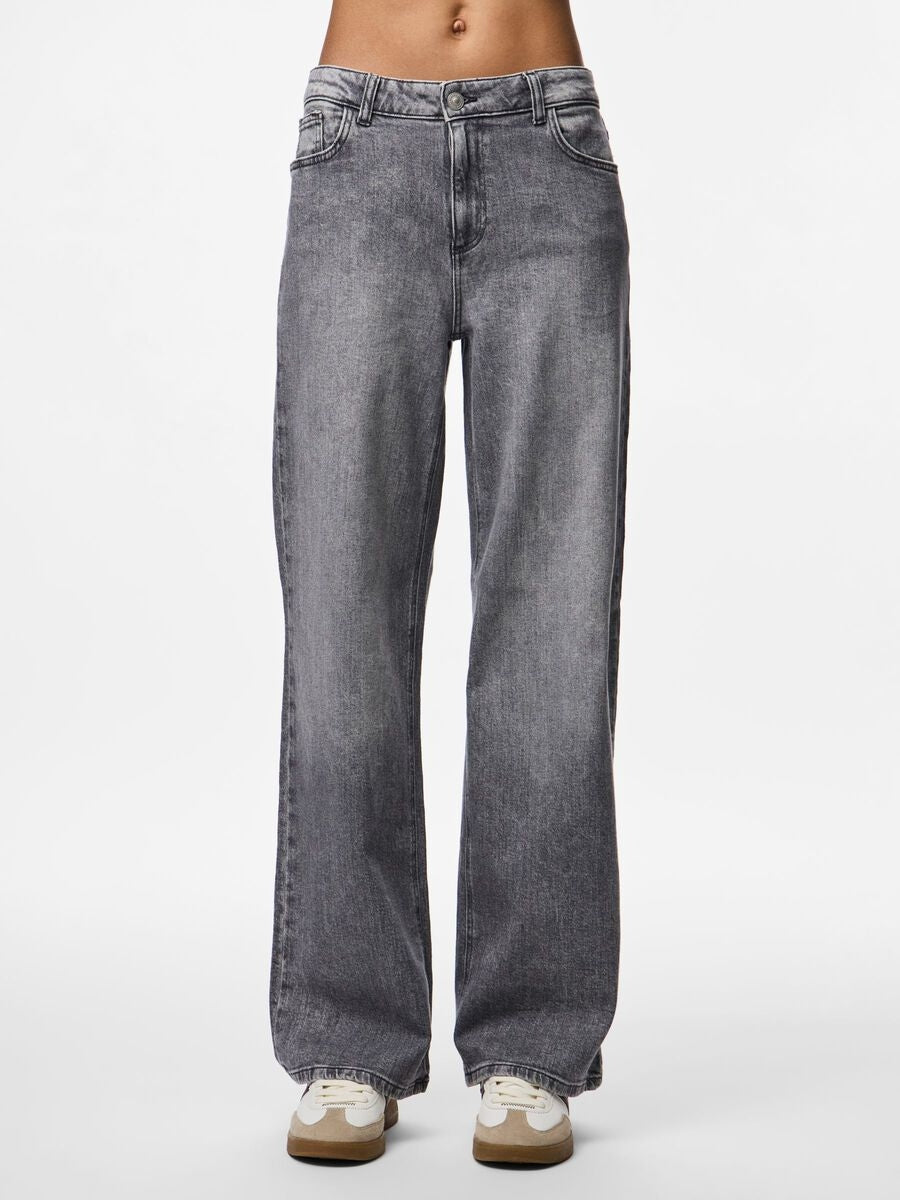 Pieces Jeans Wide Fit Grigio
