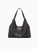 Armani Exchange Borsa Hobo Effetto Pelle con Placca Logo Marrone