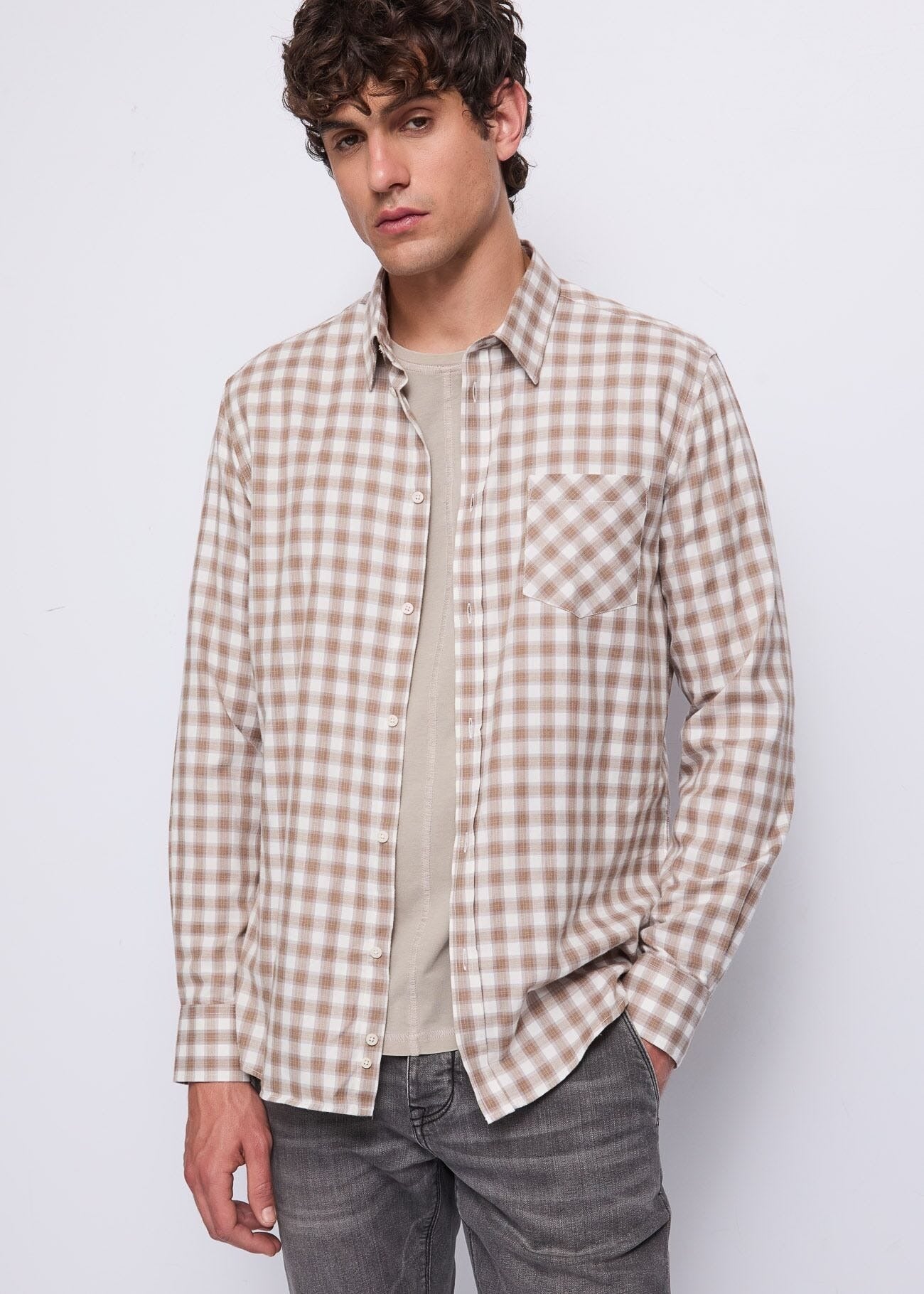 Gaudì Camicia a Quadri Beige