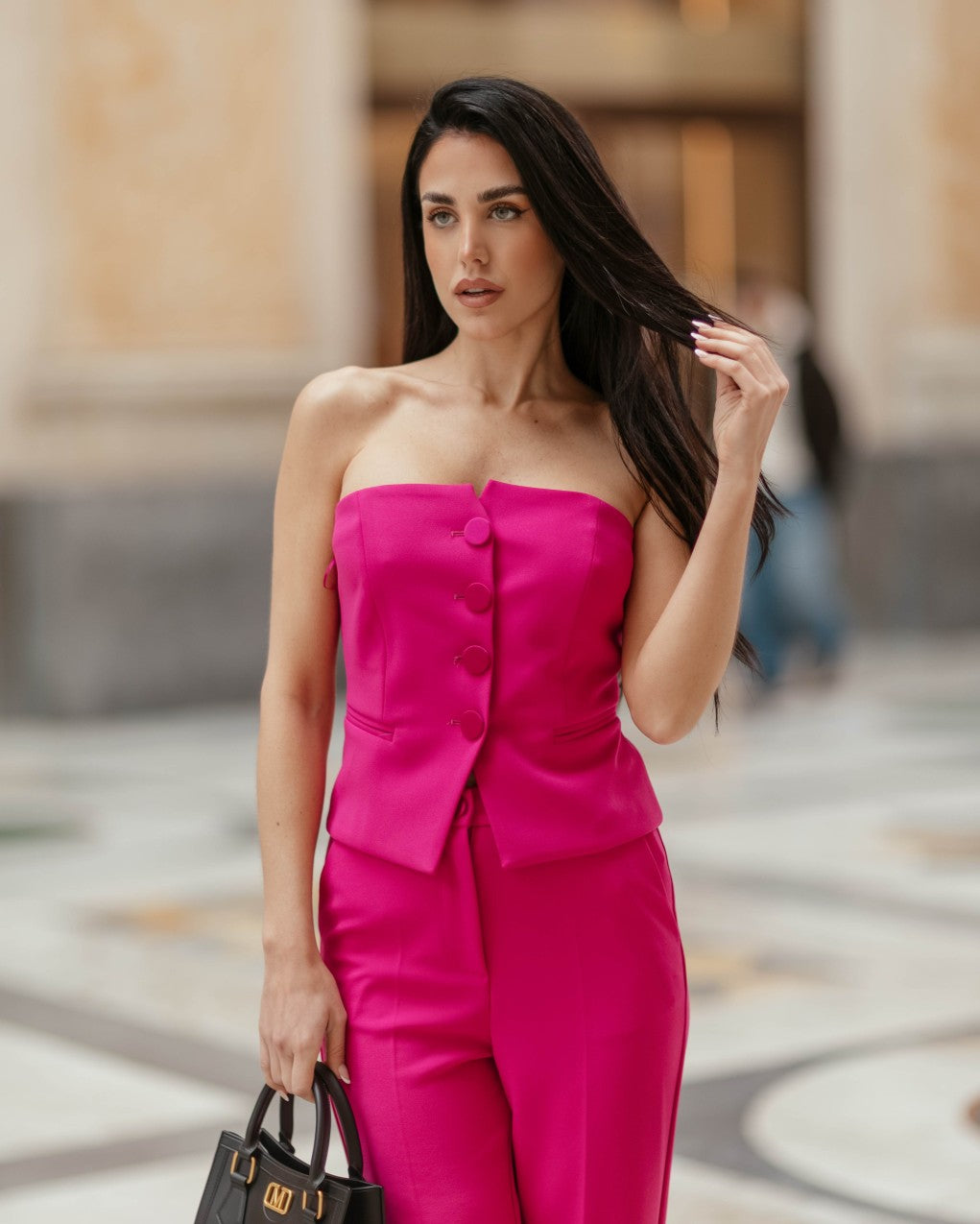 Vicolo Top Senza Spalline Fuxia