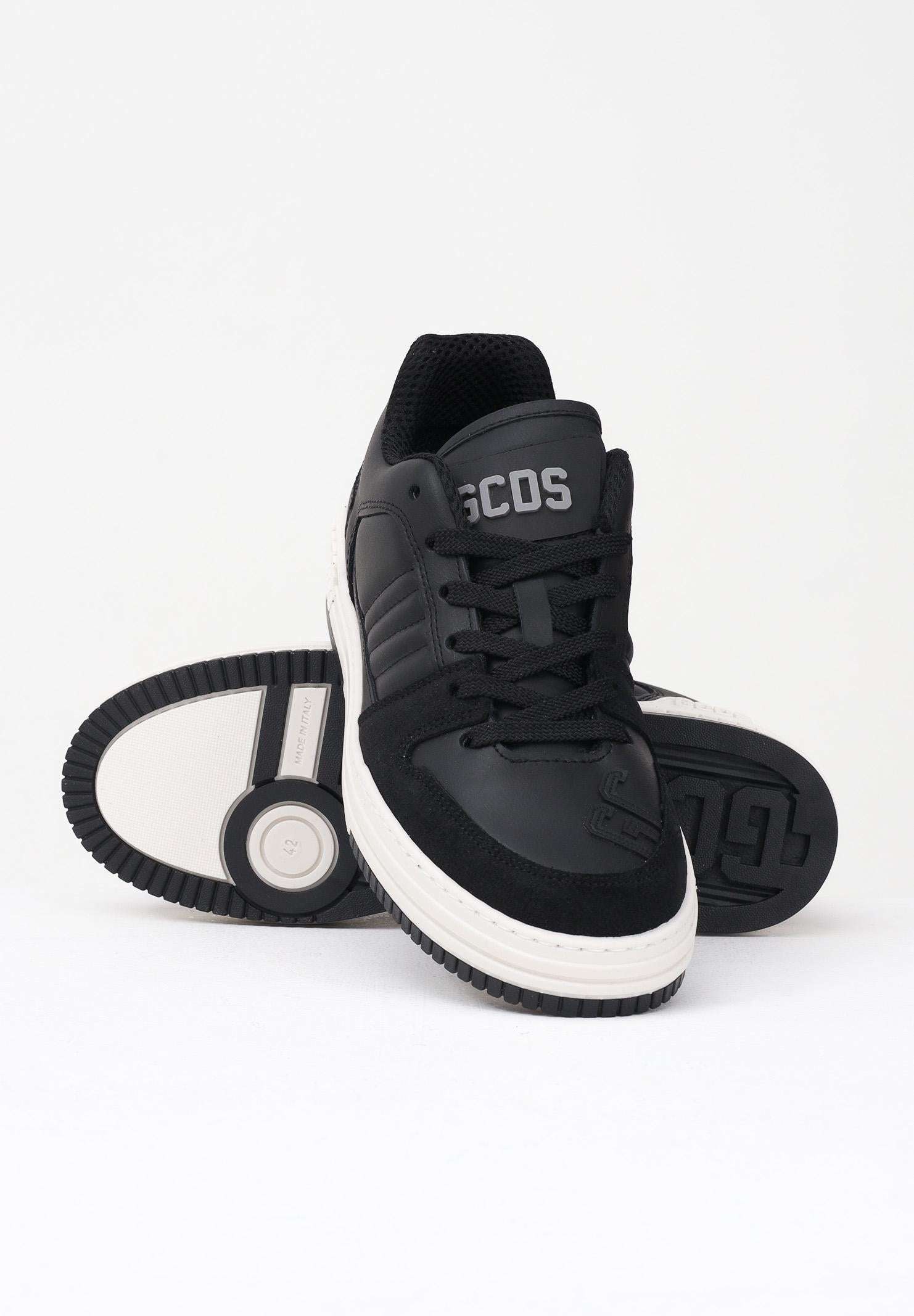 GCDS Sneakers in Pelle e Camoscio Nero